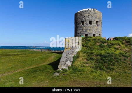 La Rousse Tower, 18.c., Isola di Guernsey, Isole del Canale Foto Stock