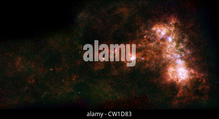 La formazione di stelle in una galassia nana Small Magellanic Cloud galaxy in luce a infrarossi dall'Osservatorio spaziale Herschel Foto Stock