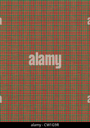 Rosso verde e marrone plaid tessuto gingham sfondo. Foto Stock