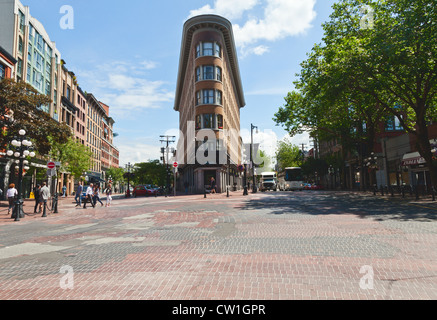 L'Hotel Europeo è un Flatiron Building si trova sul lato est di Gastown in Vancouver BC. Foto Stock