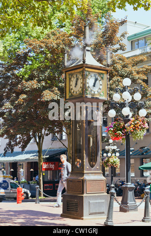 Vancouver orologio a vapore in Gastown è una popolare attrazione turistica quando visitano il Lower Mainland. Foto Stock