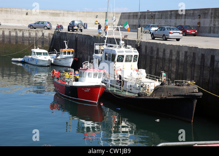 Barche nel porto di Oriel Harbour, Clogherhead, Co. Louth, Irlanda Foto Stock