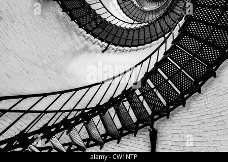 Vista della scala a spirale all'interno del Sant'Agostino faro Foto Stock