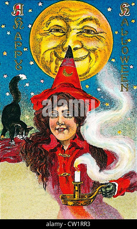 Donna con cappello e capo Foto Stock