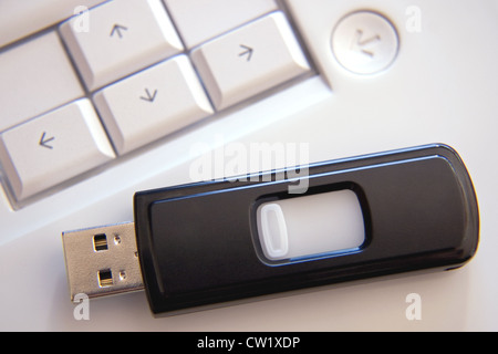 Penna USB sul computer portatile Foto Stock