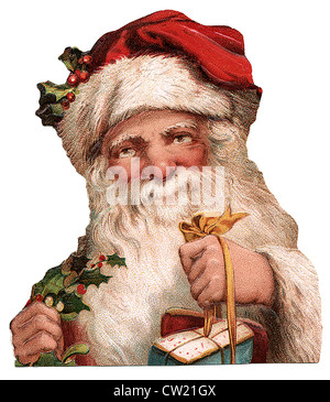 Babbo Natale in testa con il vischio Foto Stock