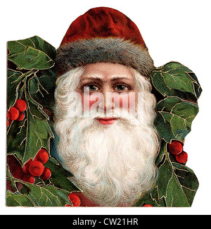 Babbo Natale in testa con il vischio Foto Stock