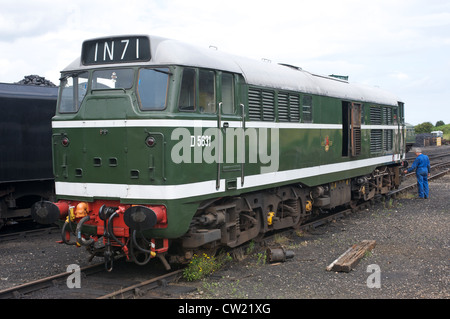 Classe 31 locomotive diesel, del North Norfolk ferroviarie, Weybourne, Norfolk, Inghilterra. Foto Stock