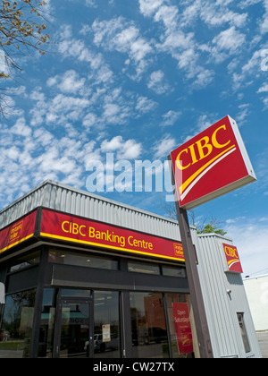 La parte esterna del CIBC canadese imperiale di commercio Banca logo logo Fort Erie Ontario Canada KATHY DEWITT Foto Stock