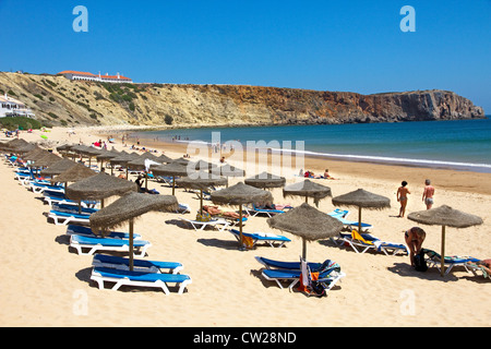 Praia da Mareta (spiaggia), Sagres Algarve Foto Stock