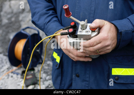 THW, supporto tecnico Sprenguebung quarry Foto Stock