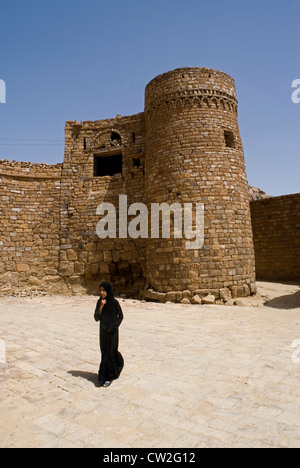 Fortificazione di Thuja, la regione delle Highlands, Yemen, Asia Occidentale, Penisola Arabica. Foto Stock