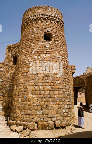 Fortificazione di Thuja, la regione delle Highlands, Yemen, Asia Occidentale, Penisola Arabica. Foto Stock