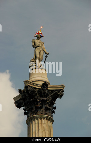 Statua di Nelson, Trafalgar Square, Londra..2012. Foto Stock