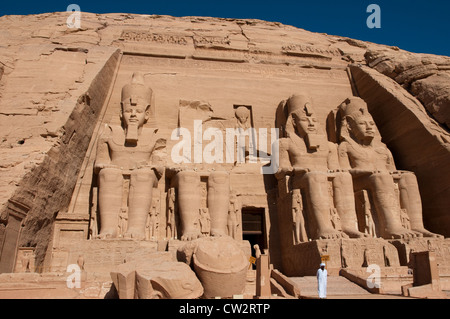 Sun tempio di Ramses II , Abu Simbel Egitto del sito Foto Stock