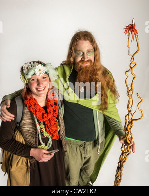 I partecipanti in costume al Jack nel Festival Verdi. Hastings. East Sussex. In Inghilterra. Regno Unito Foto Stock