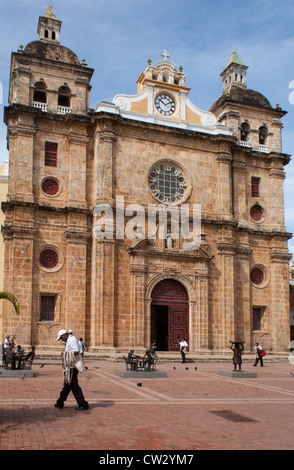 La cattedrale di San Pedro Claver, Cartagena de Indias, Colombia Foto Stock