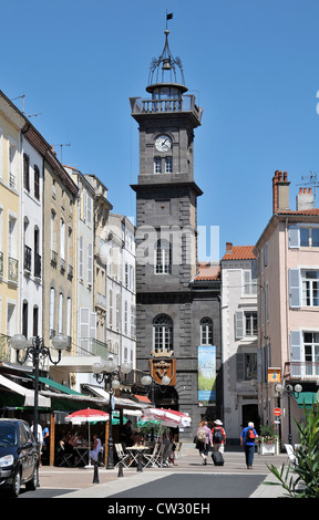 Tour de l'Horloge, clock tower, Issoire Auvergne Francia Foto Stock