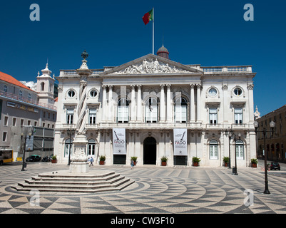 Lisbona Town Hall, Praca do Municipio, (Piazza Municipio), Baixa, Lisbona, Portogallo, dell'Europa. Foto Stock