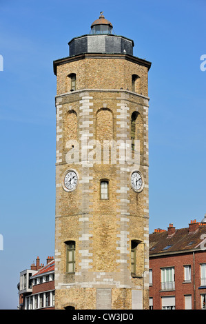 Il Tour du Leughenaer / bugiardo torre nel porto di Dunkerque / Dunkerque, Nord-Pas-de-Calais, Francia Foto Stock