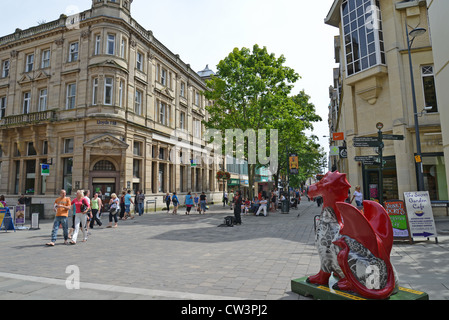 Commercial Street, City of Newport (Casnewydd), Galles (Cymru), Regno Unito Foto Stock