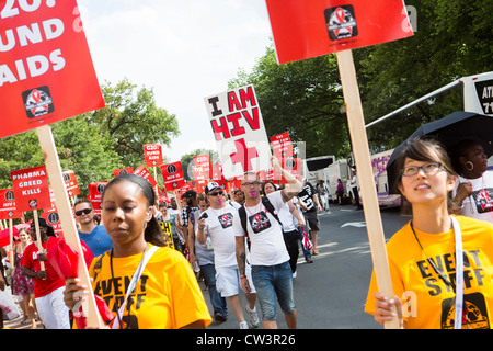 Un HIV/AIDS rally in Washington, DC. Foto Stock