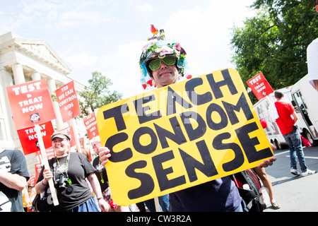 Un HIV/AIDS rally in Washington, DC. Foto Stock