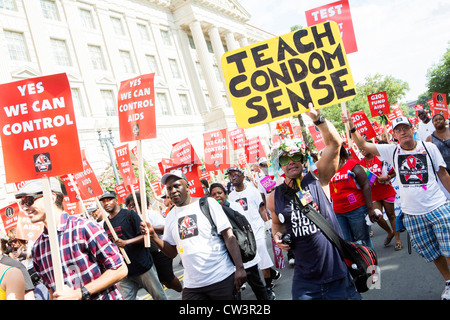 Un HIV/AIDS rally in Washington, DC. Foto Stock