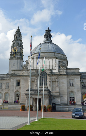 Municipio di Cardiff, Cathays Park, Cardiff, Galles del Sud, Wales, Regno Unito Foto Stock