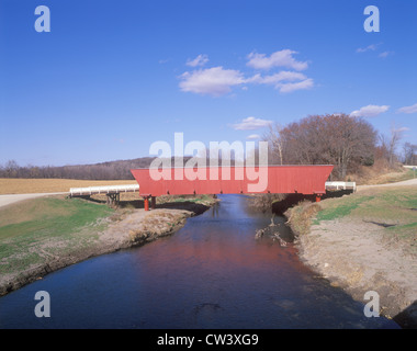 Hogback ponte coperto, ponti di Madison County, Iowa Foto Stock