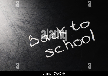 Concettuale di una frase scritta sul bordo della scuola da parte di Chalk Foto Stock