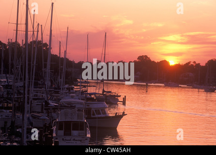 Annapolis Harbour al tramonto, Annapolis, Maryland Foto Stock