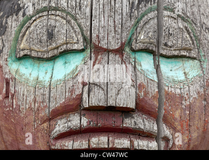 Stati Uniti d'America, Alaska, Wrangell, Raven Totem Pole Foto Stock