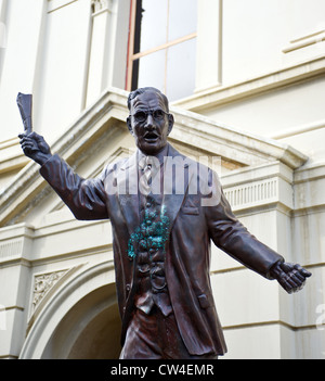 Una statua di bronzo di John Curtin in Fremantle, Western Australia. Foto Stock