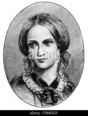 CHARLOTTE BRONTE (1816-1855) romanziere inglese e poeta nel 1850 Foto Stock