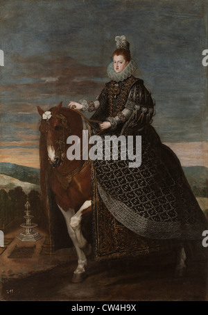 Diego Velazquez Regina Margherita d'Austria a cavallo1635 del Museo di Prado - Madrid Foto Stock