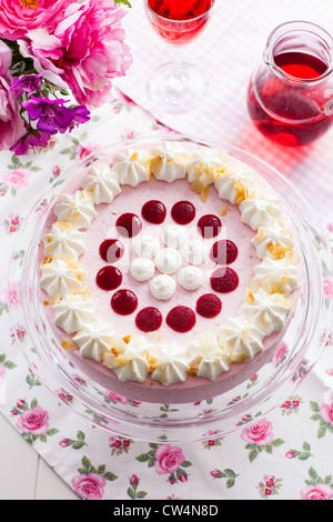 Fragola deliziosa torta di crema - vista superiore Foto Stock