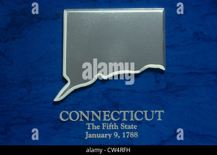 Mappa di argento del Connecticut Foto Stock