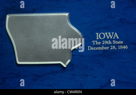 Mappa di argento di Iowa Foto Stock