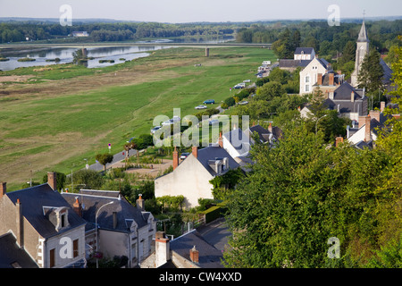 Panorama Chaumont sur Loire, Valle della Loira, Touraine, Francia Foto Stock