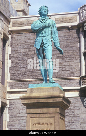 Nathan Hale, guerra rivoluzionaria patriot statua Foto Stock