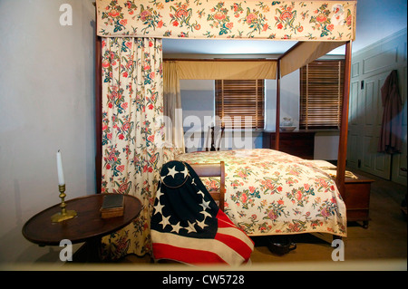 Betsy Ross la camera da letto nella Casa di Betsy Ross su East Third Street, Philadelphia, Pennsylvania Foto Stock