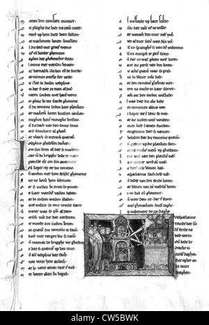 Maerlant, Rijmbijbel (rhyming Bibbia): assedio scena (Gerusalemme) Foto Stock