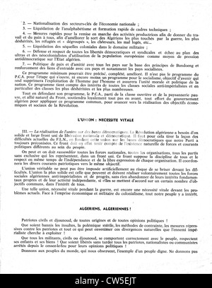Foglio illustrativo di algerini del Partito comunista: "chiamata per il popolo algerino', pagina 3 Foto Stock