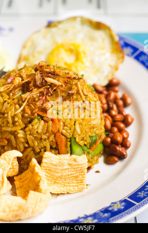 Nasi goreng, indonesiana riso fritto. Un comune cucina asiatica. Foto Stock