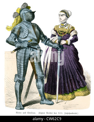 Il tedesco il principe e la principessa, ultimo terzo del XVI secolo Foto Stock