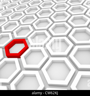 3D Render di un astratto sfondo esagonale Foto Stock