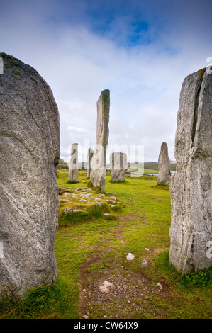 Le pietre di Callanish sull' isola di Lewis nelle Ebridi Esterne Foto Stock