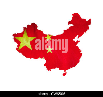 Mappa della Cina isolato Foto Stock