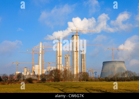 Sito in costruzione powerplant Hamm, Germania, Renania settentrionale-Vestfalia, la zona della Ruhr, Hamm Foto Stock